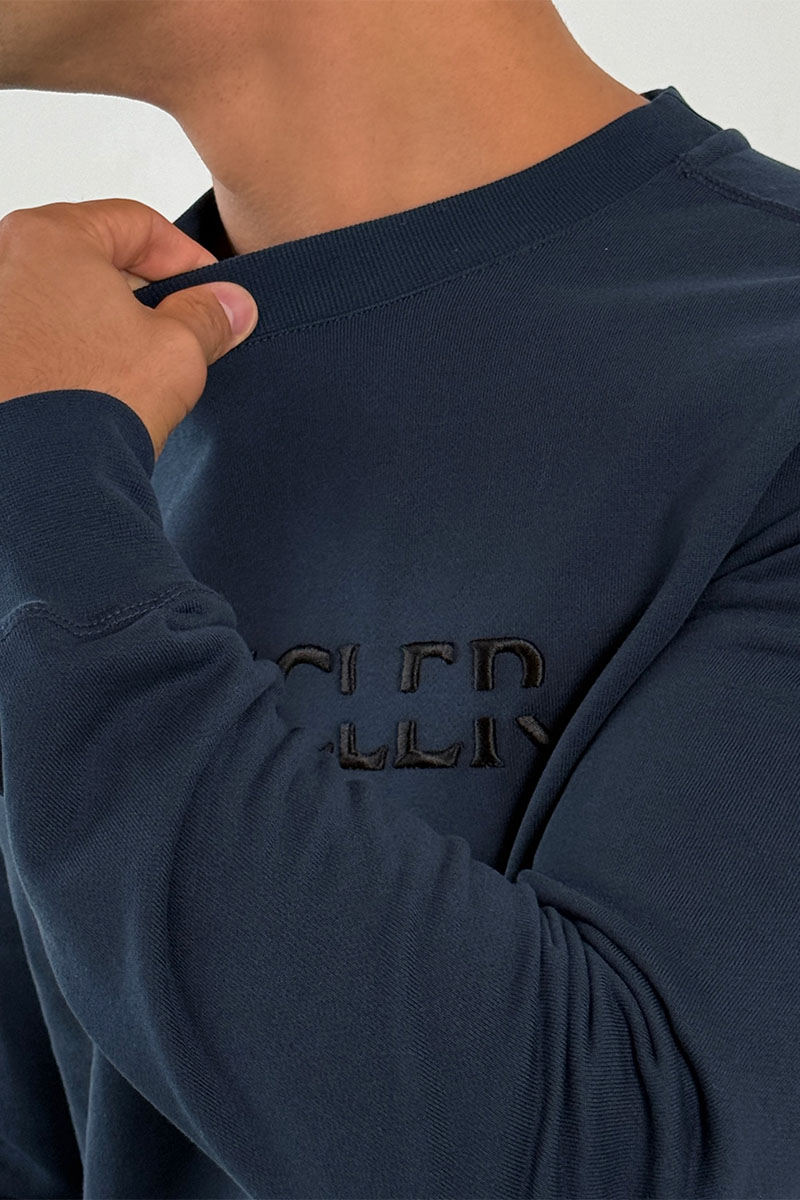 Moncler Тёмно-синий оверсайз свитшот logo-embroidered