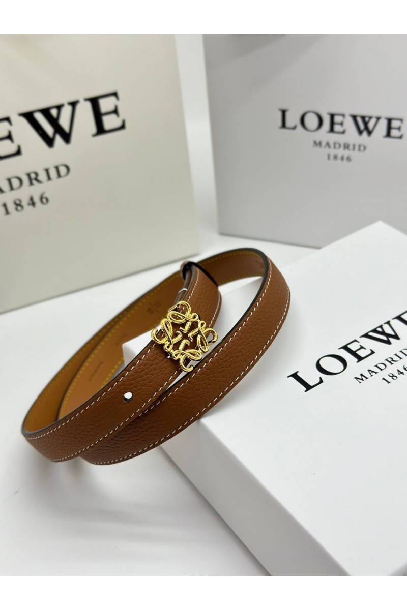 Loewe Женский кожаный ремень Anagram - ширина 2 см, длина 75 / 80 / 85 / 90 см (2 расцветки)