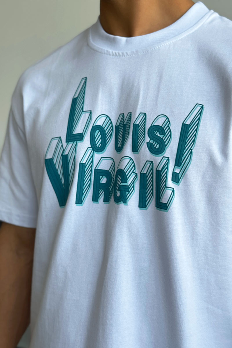 Lоuis Vuittоn Белая оверсайз футболка Virgil Abloh