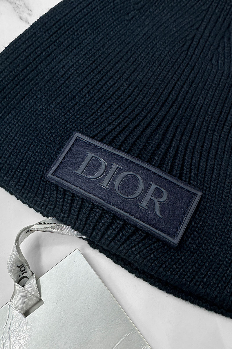 Dior Мужская шапка тёмно-синего цвета