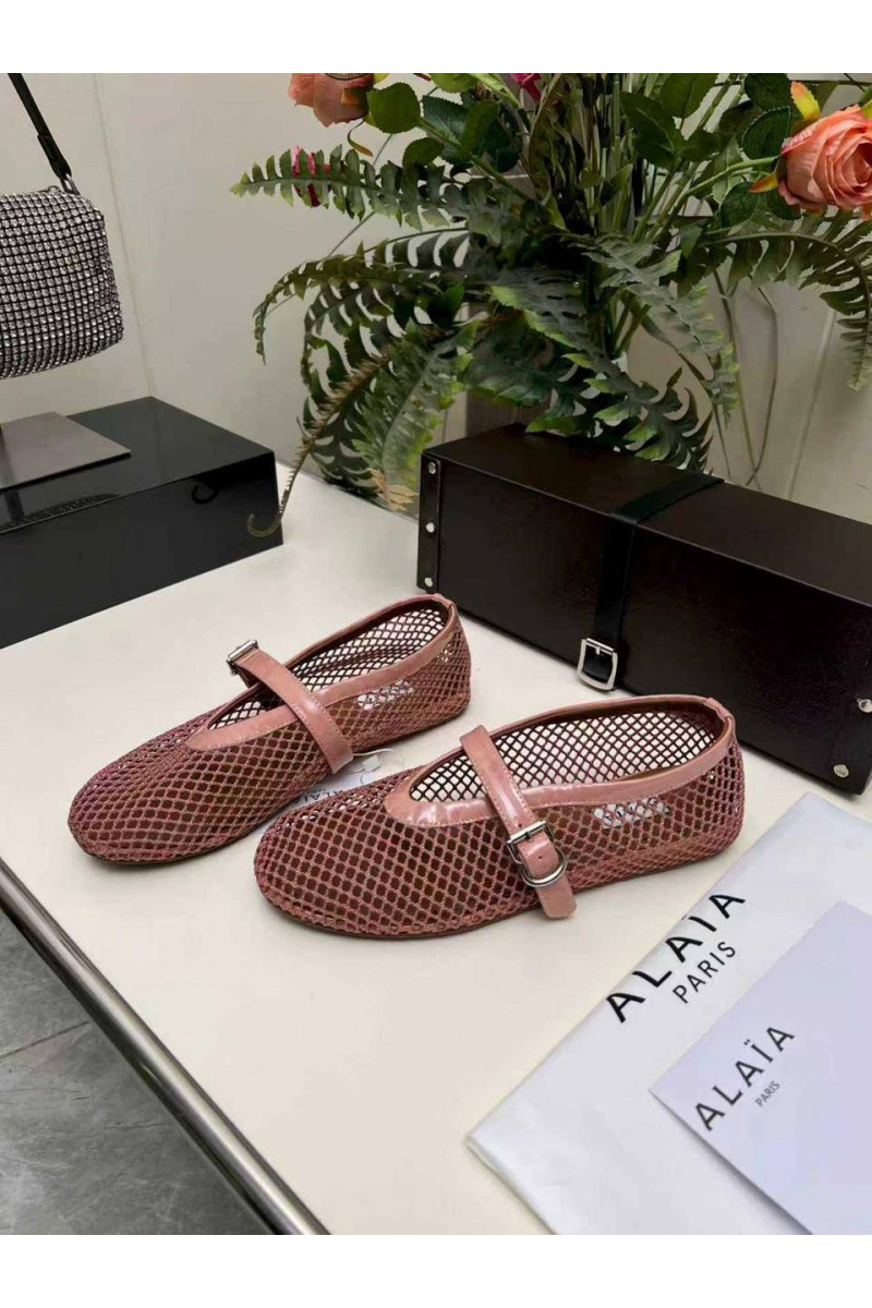 Designer Clothing Женские плетёные балетки Alaia Fishnet Ballet premium