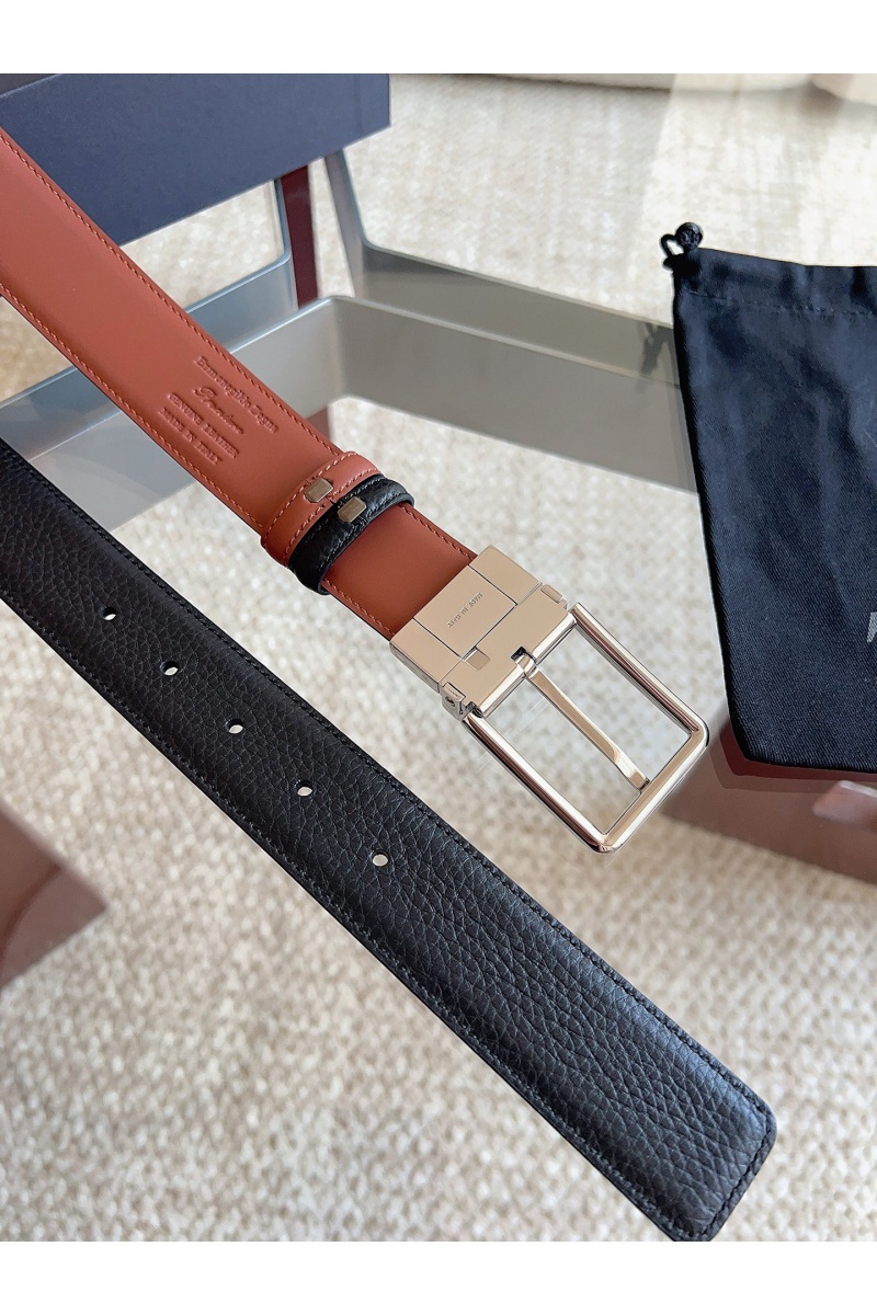 Zegna Двусторонний кожаный ремень premium