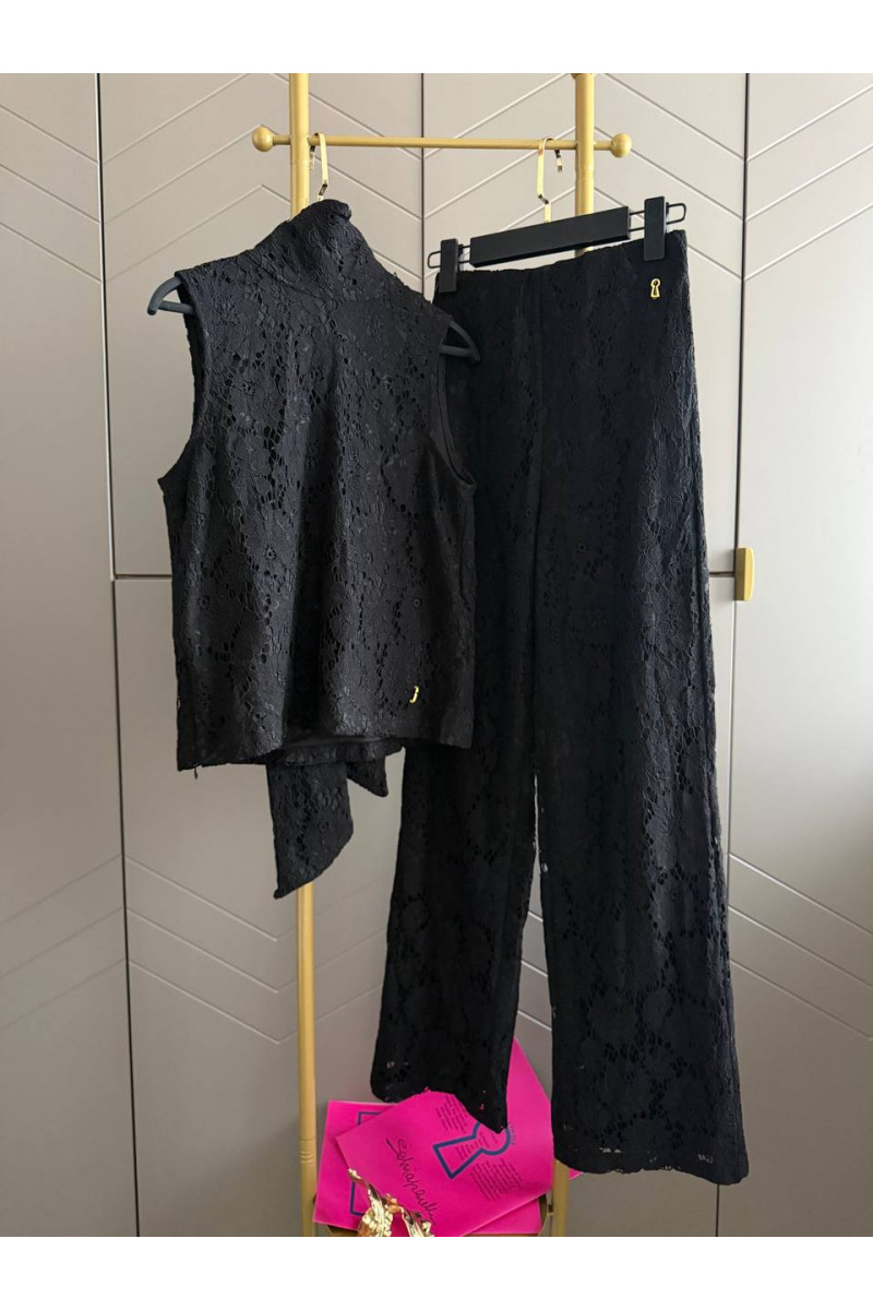 Schiaparelli Женский кружевной костюм чёрного цвета premium