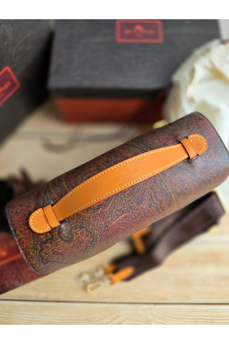 Etro Кожаная сумка с узором пейсли 24x17 см