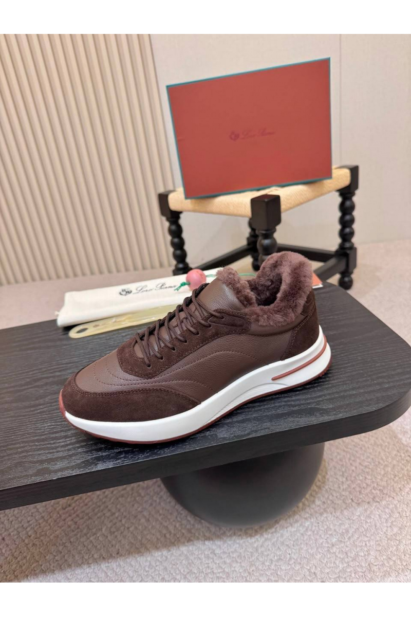 Loro Piana Кроссовки с мехом Week End Walk Evo premium