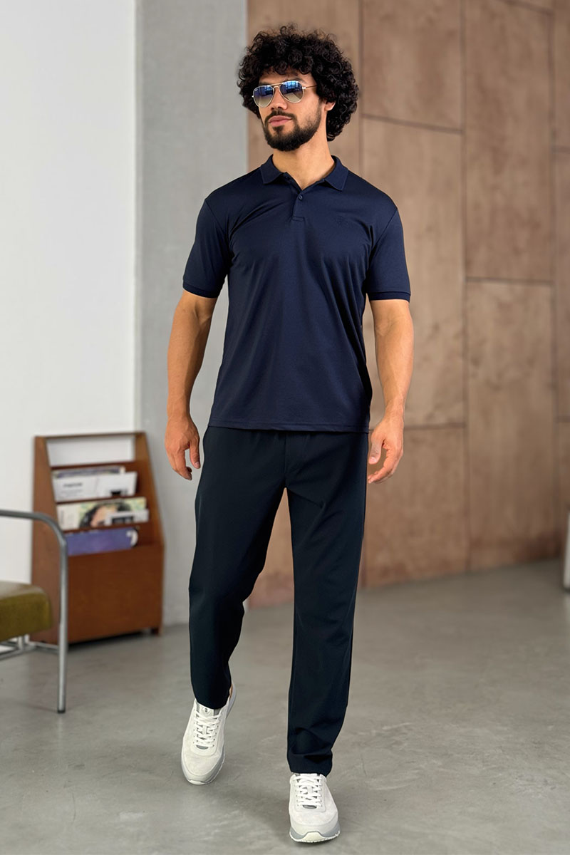 Loro Piana Мужское поло синего цвета