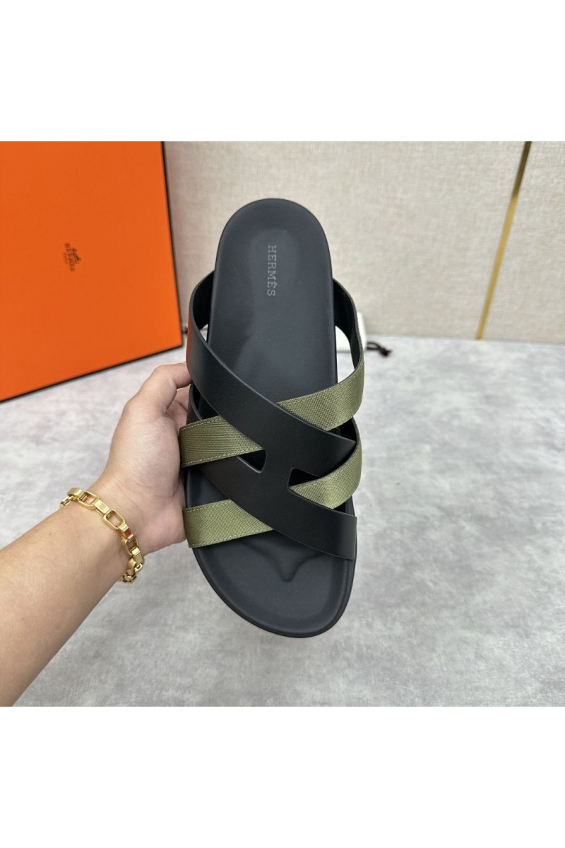Hermes Мужские шлёпанцы Kazimir - Black / Khaki