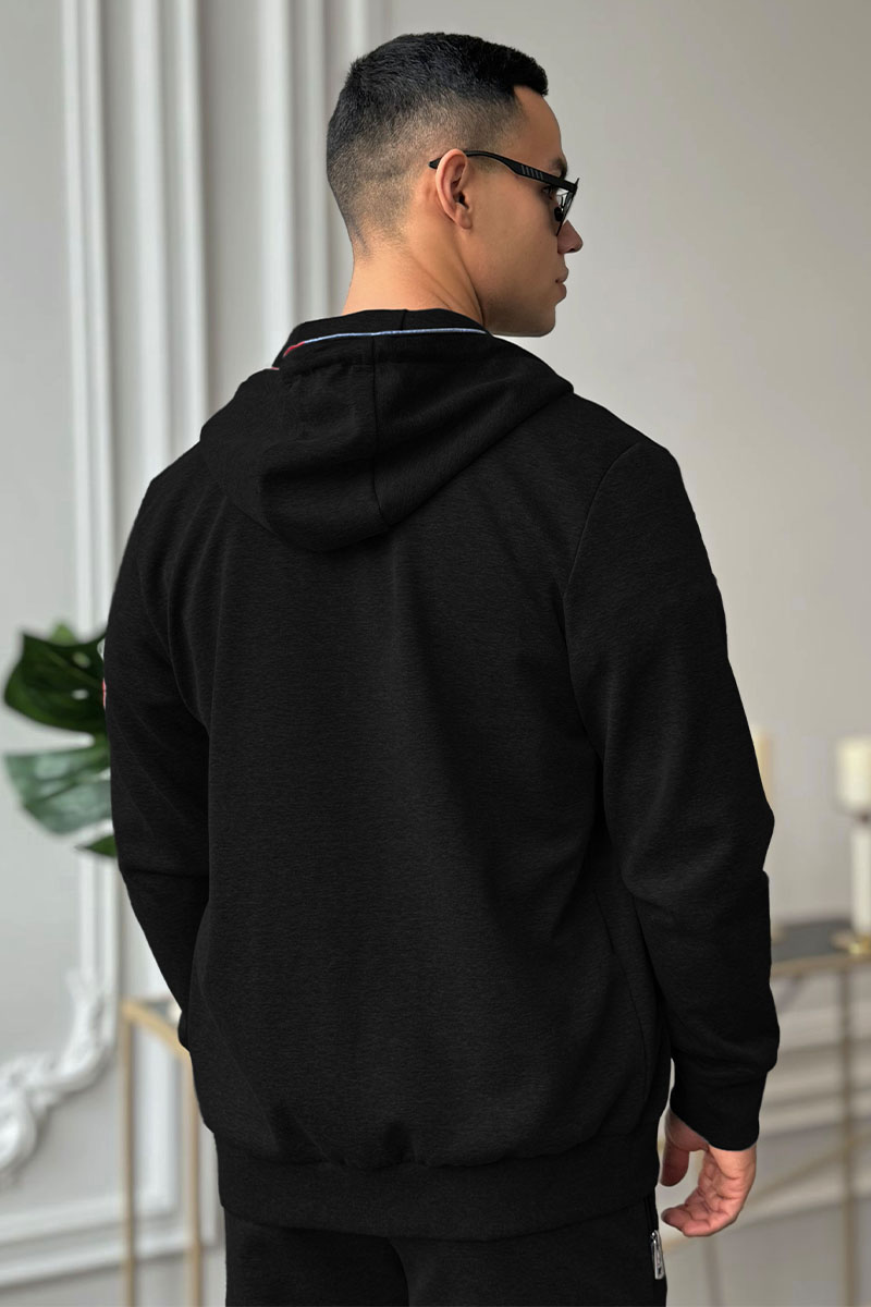 Moncler Чёрный спортивный костюм logo-embroidered 