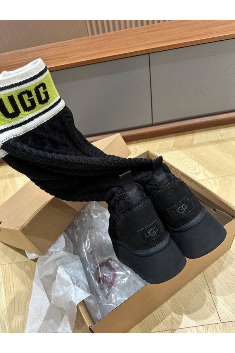 UGG Женские сапоги Classic Sweater Letter - Black