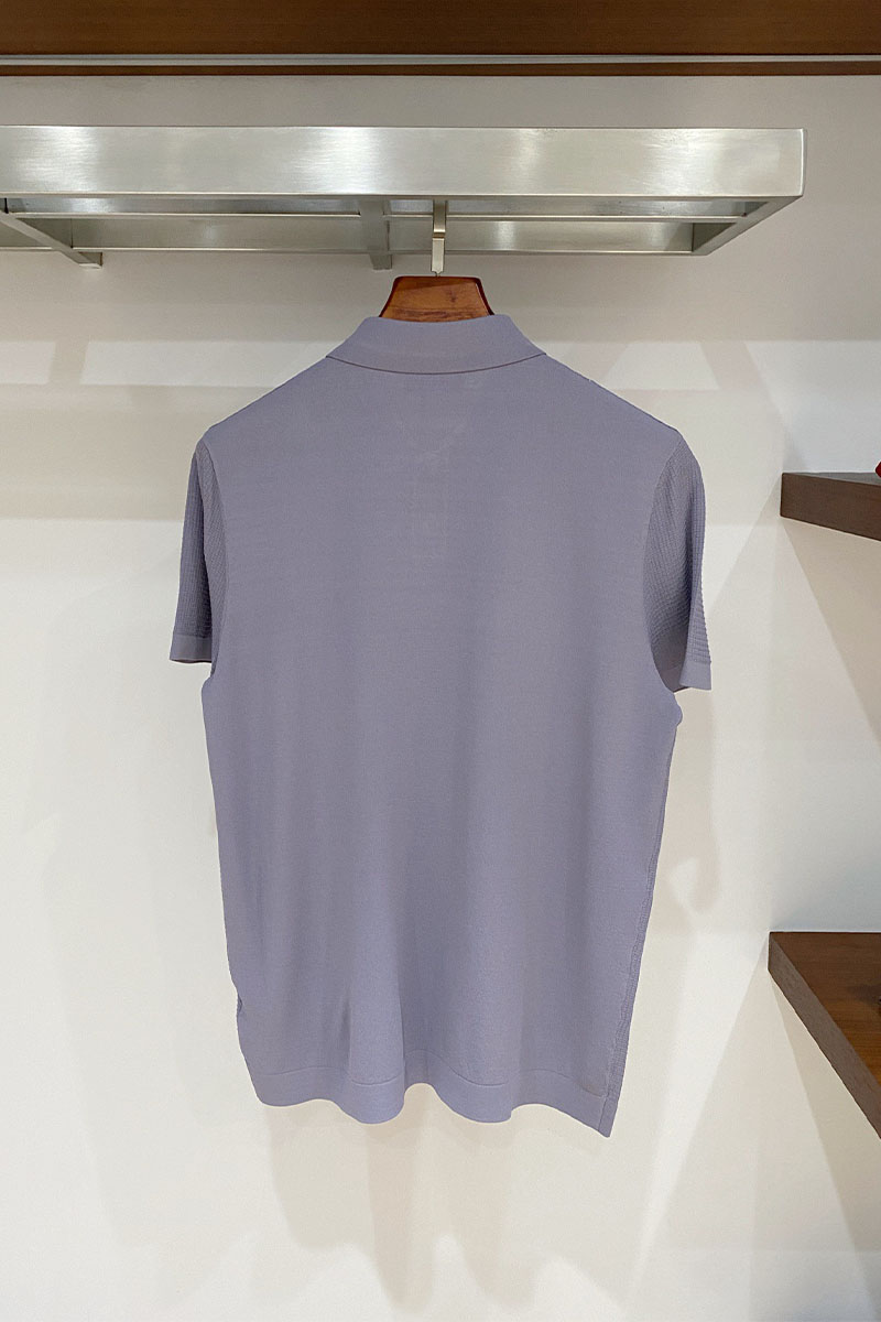 Kiton Мужское серое поло premium