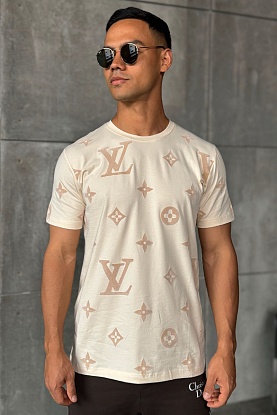 Бежевая мужская футболка Monogram All-over