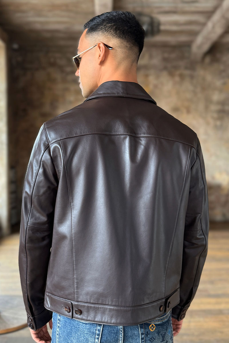 Loro Piana Мужская кожаная куртка Premium