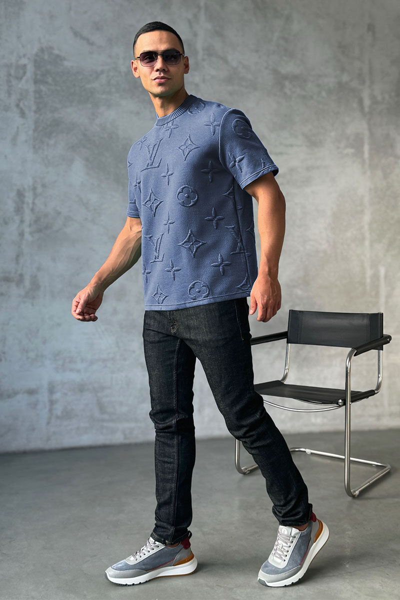 Lоuis Vuittоn Оверсайз футболка Embossed Monogram - Indigo