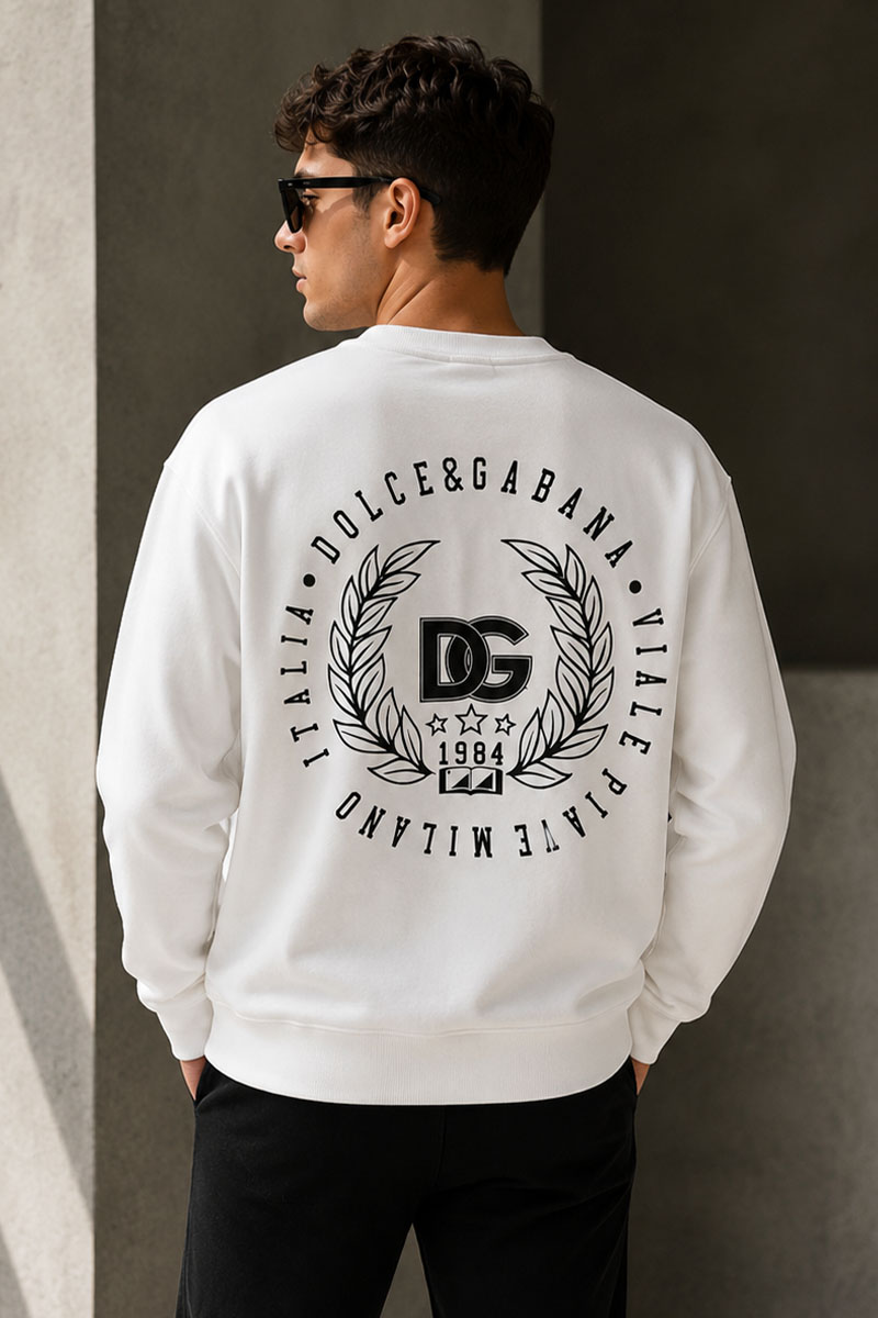Dоlсе & Gаbbаnа Белый мужской свитшот logo-plaque