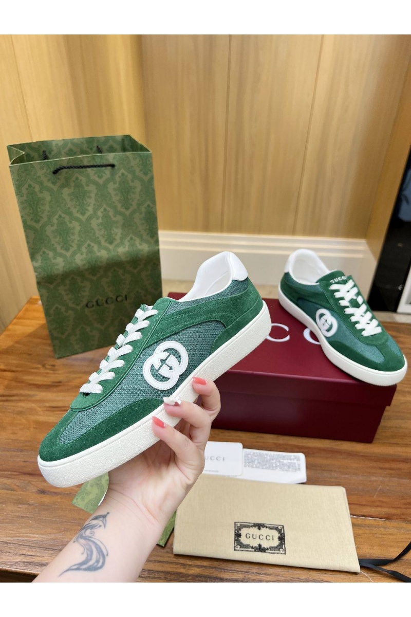 Gucci Женские замшевые кеды Premium - Green