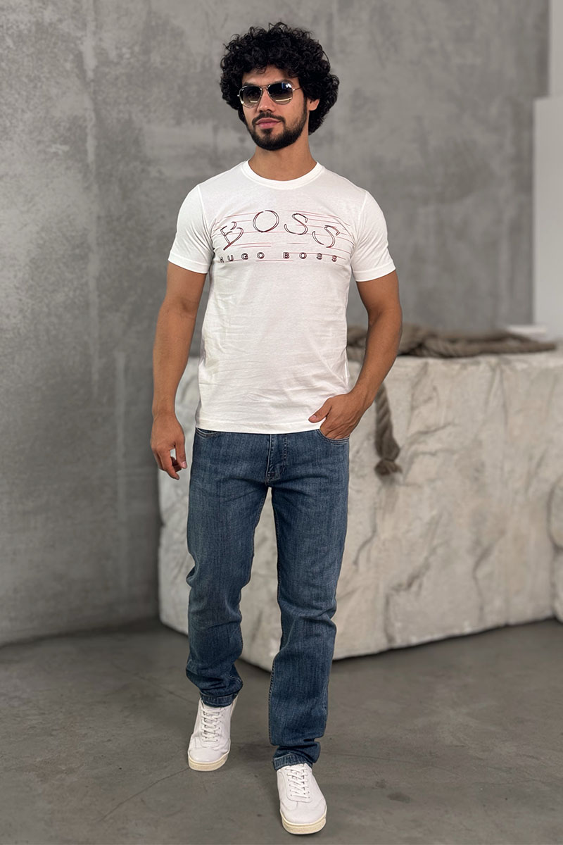 Hugо Воss Футболка белого цвета logo-applique