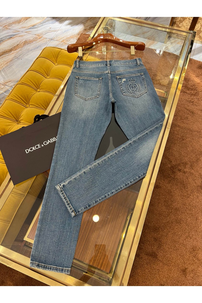 Dоlсе & Gаbbаnа Мужские синие джинсы slim fit Premium