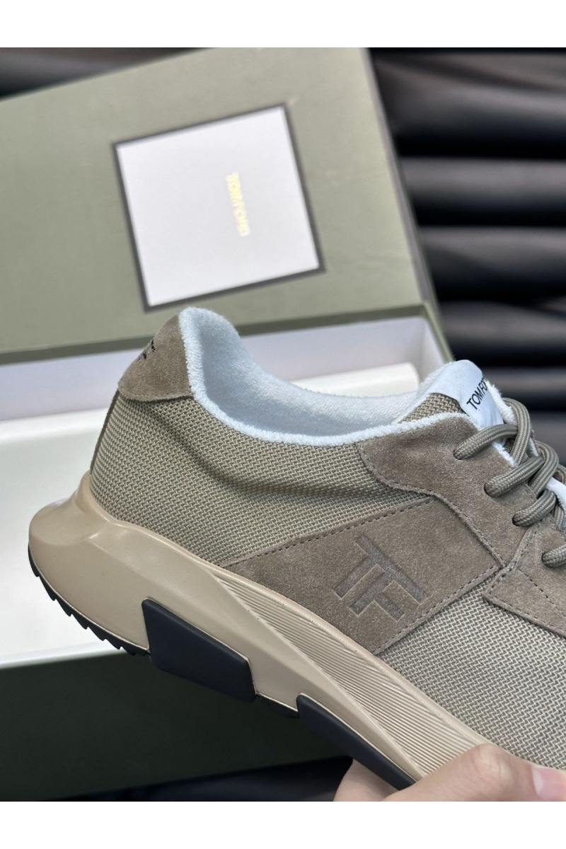 Tom Ford Мужские кроссовки бежевого цвета