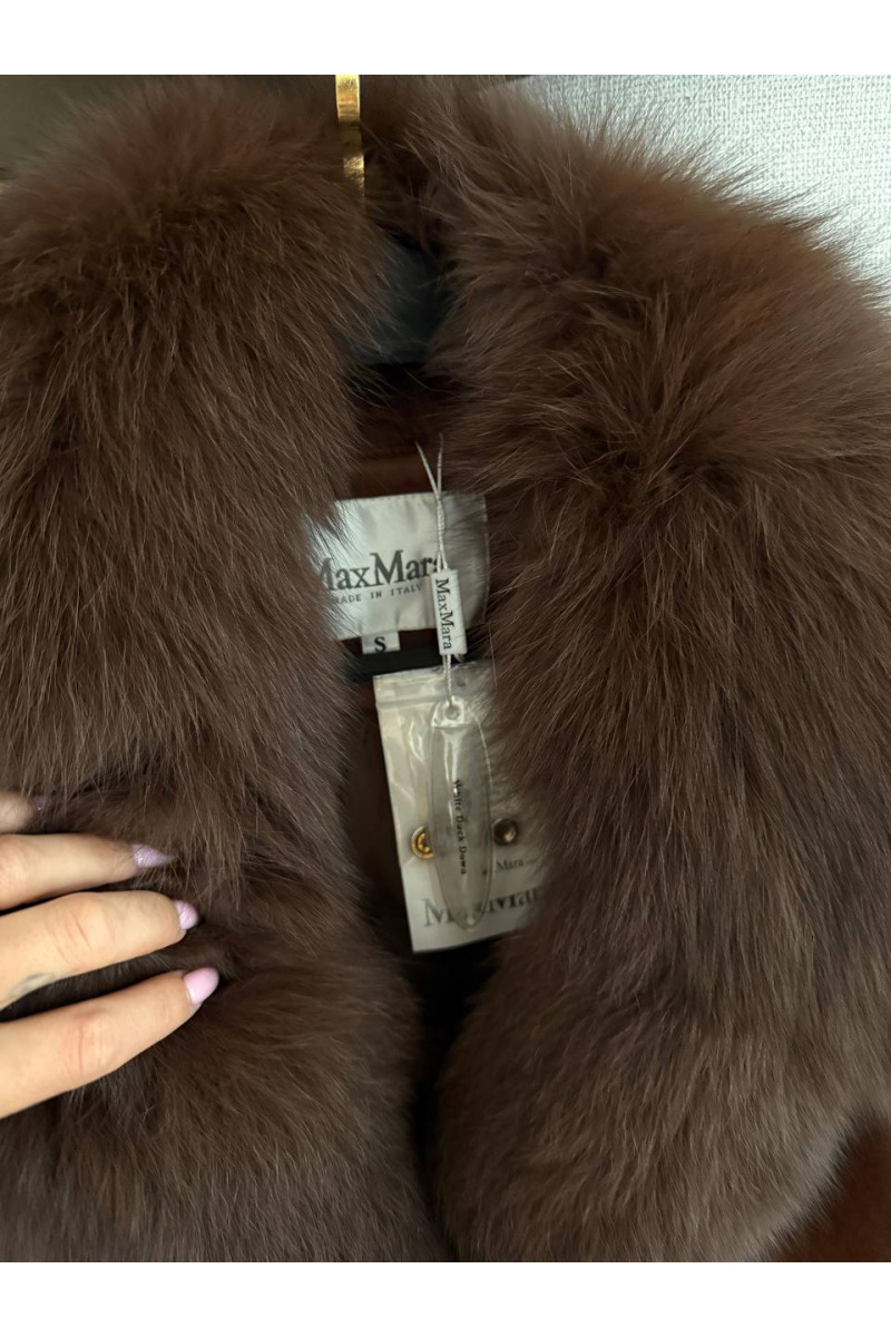 Max Mara Женская утеплённая дубленка с натуральным мехом