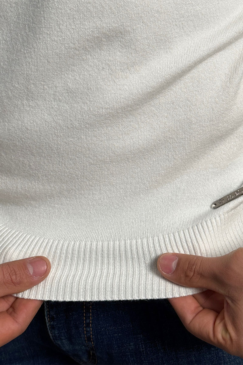 Loro Piana Белый джемпер Zip Neck