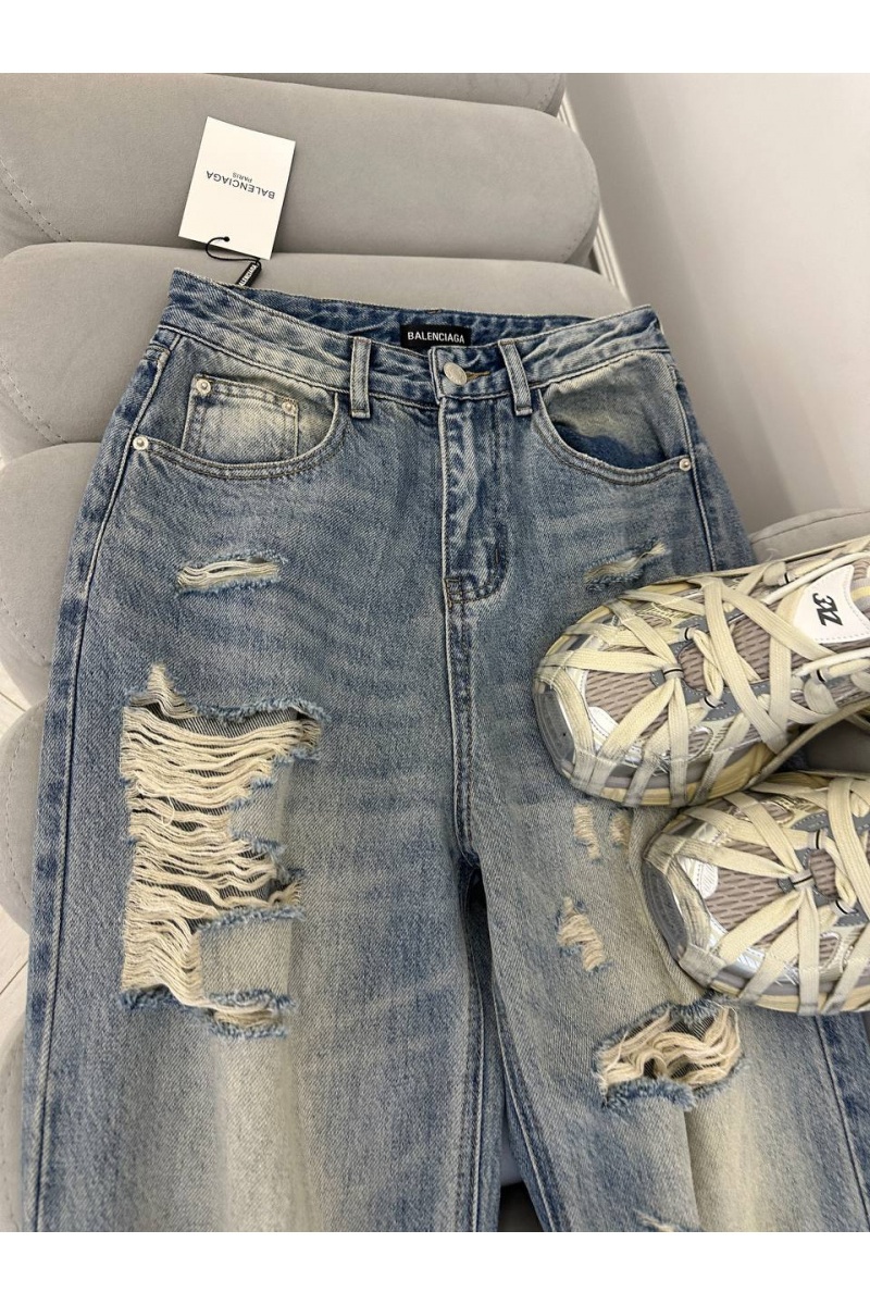 Balenciaga Рванные женские джинсы 