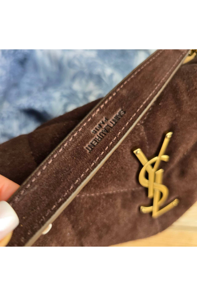 Yves Saint Laurent Замшевая сумка Lou Puffer 30x19 см