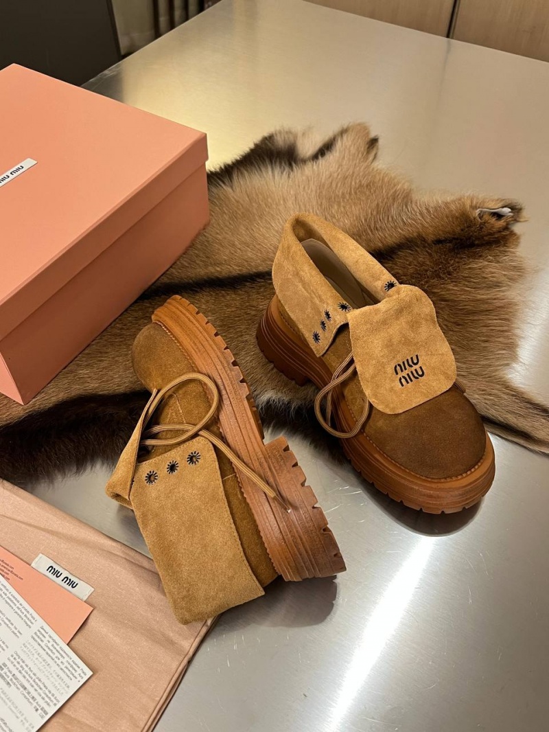 MIU MIU Женские замшевые ботинки Premium  - Chestnut