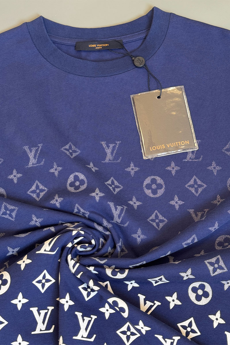Lоuis Vuittоn Футболка тёмно-синего цвета Monogram Gradient 
