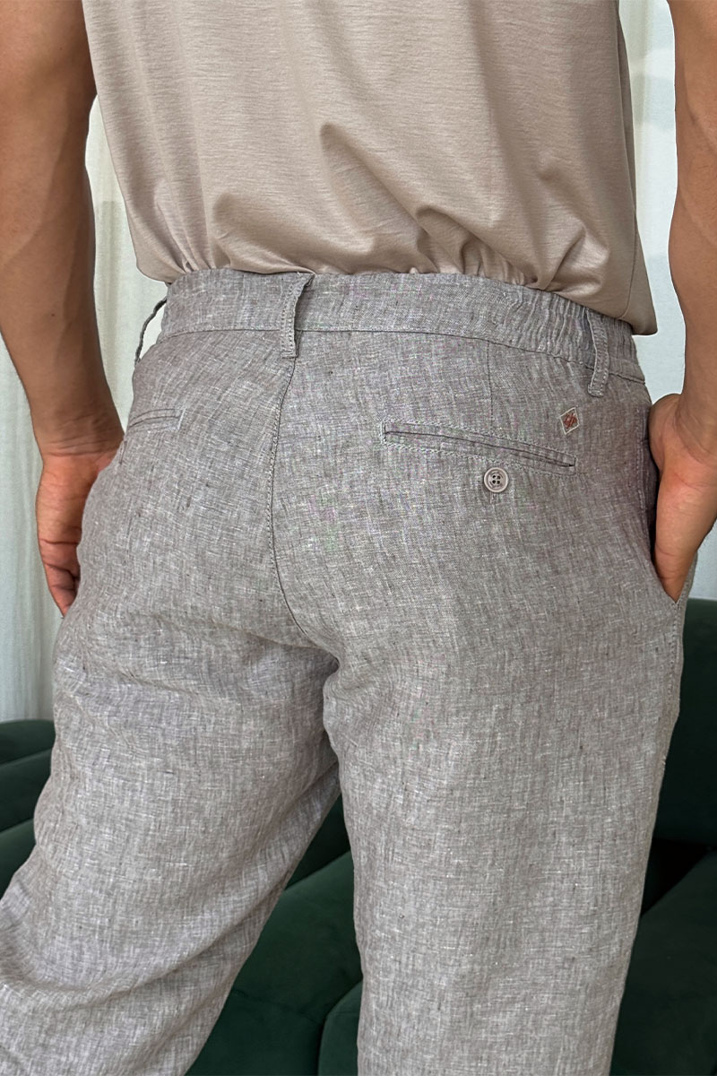 Loro Piana Льняные штаны серого цвета 
