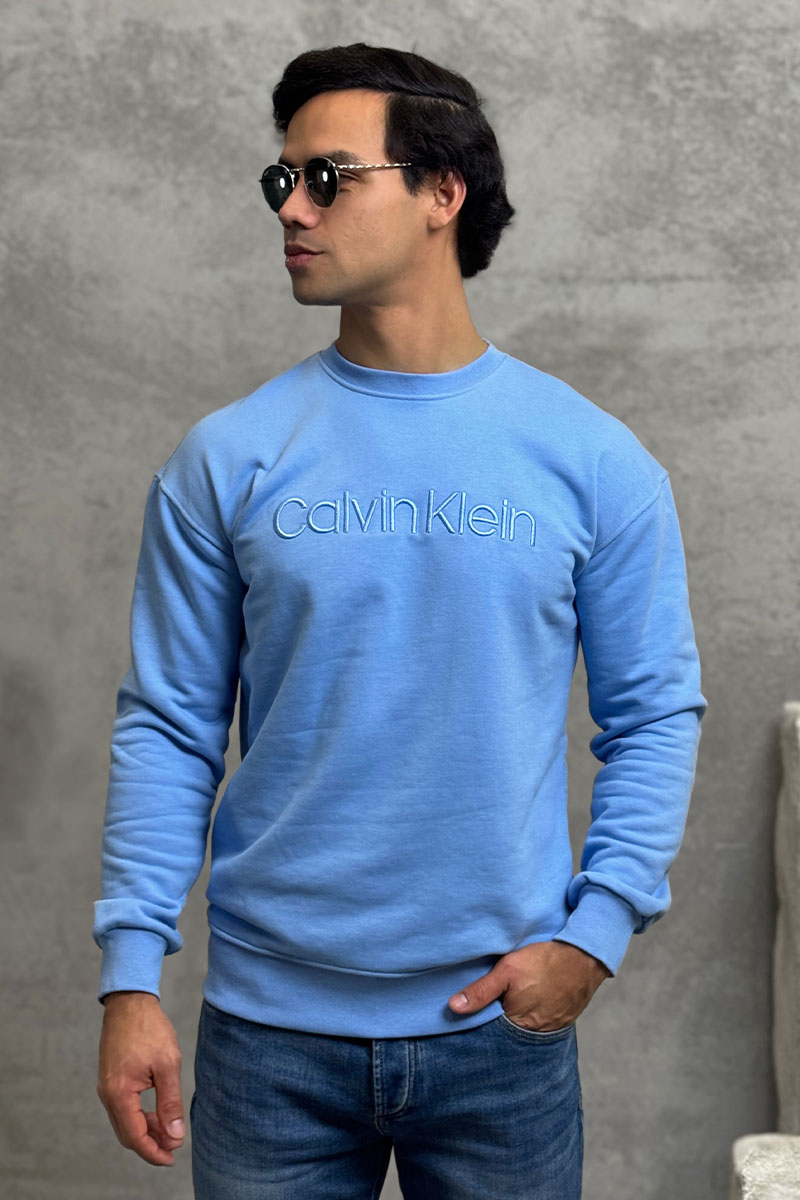 Calvin Klein Свитшот голубого цвета embroidered-logo