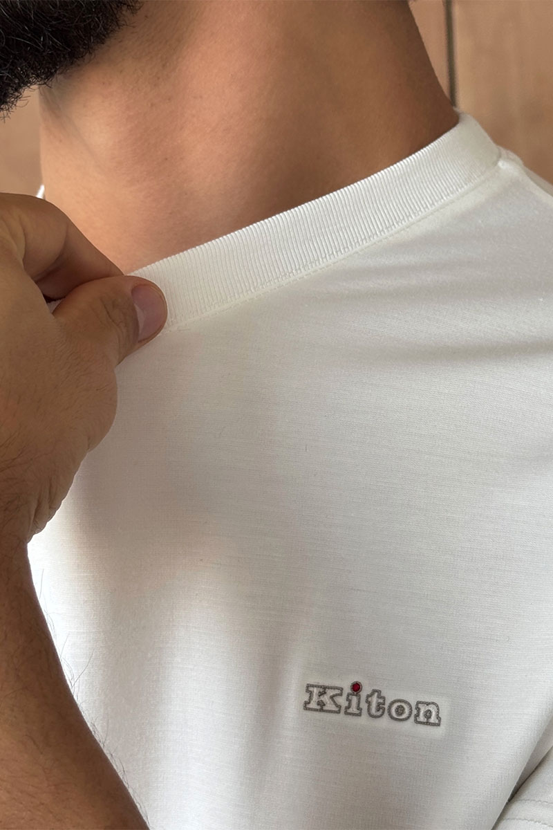 Kiton Мужская белая футболка 