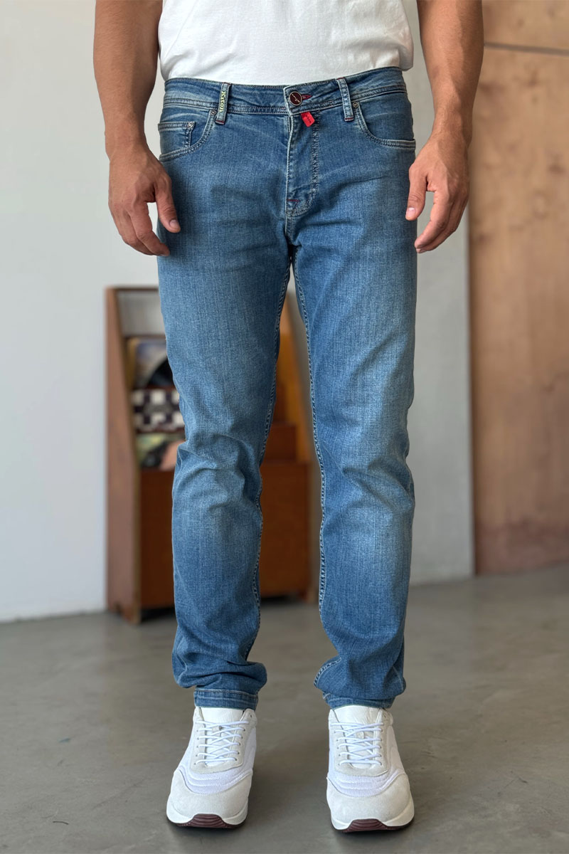 Kiton Мужские синие джинсы 