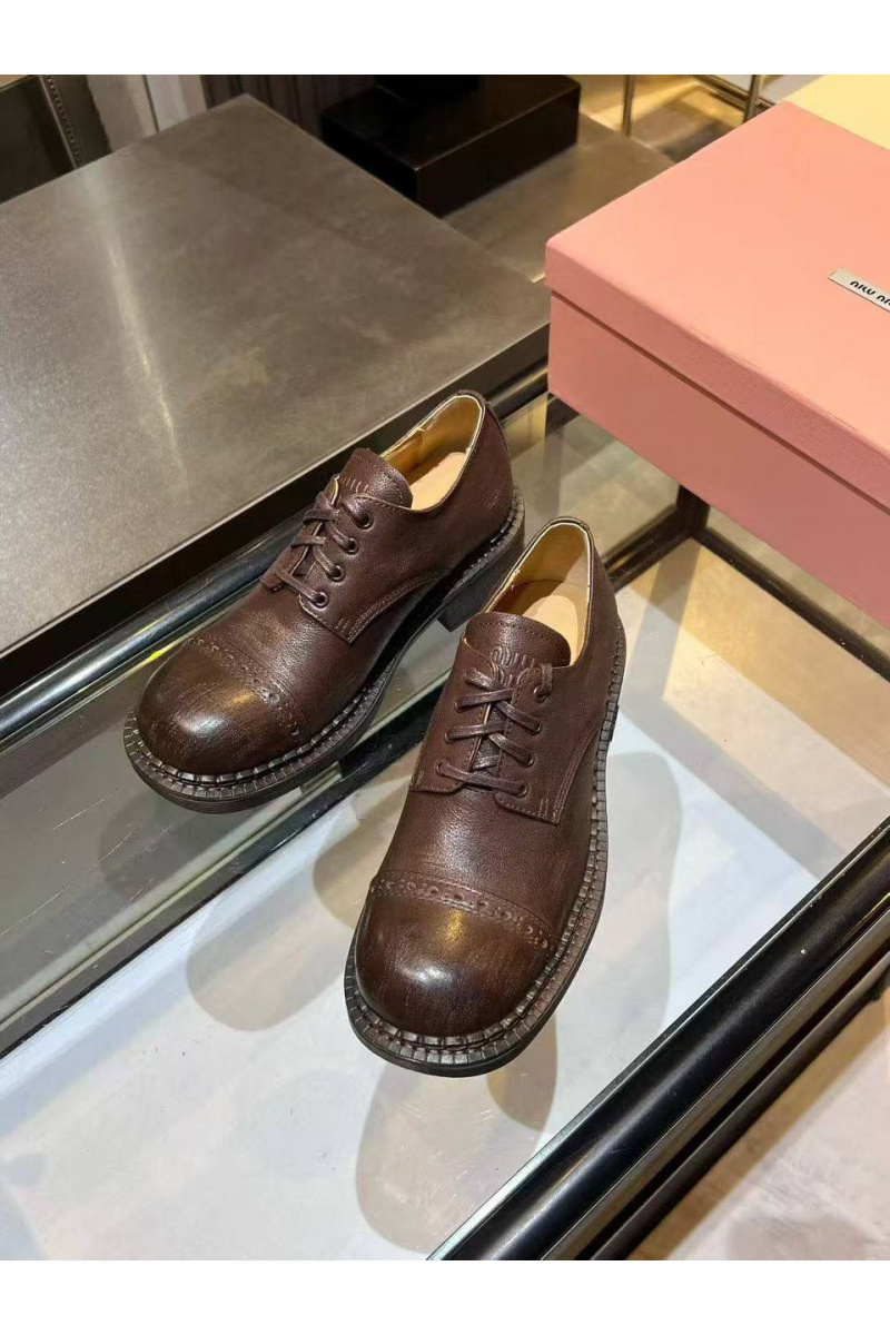 MIU MIU Женские кожаные ботинки дерби 