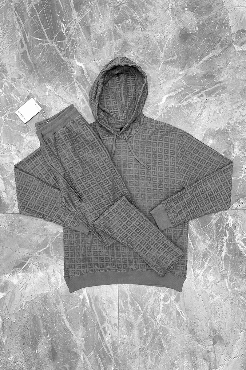 Givenchy Серое худи 4G jacquard
