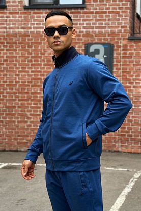 Мужская синяя кофта logo-embroidered