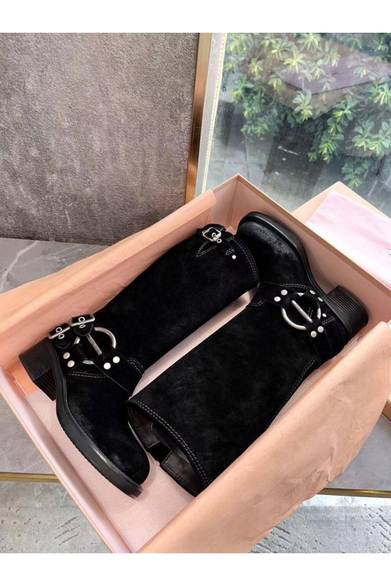MIU MIU Женские замшевые сапоги Ankle Premium