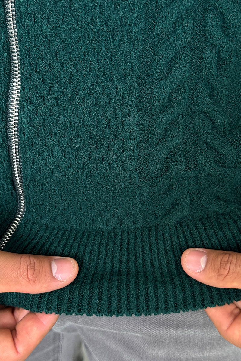 Kiton Мужской свитер зелёного цвета 