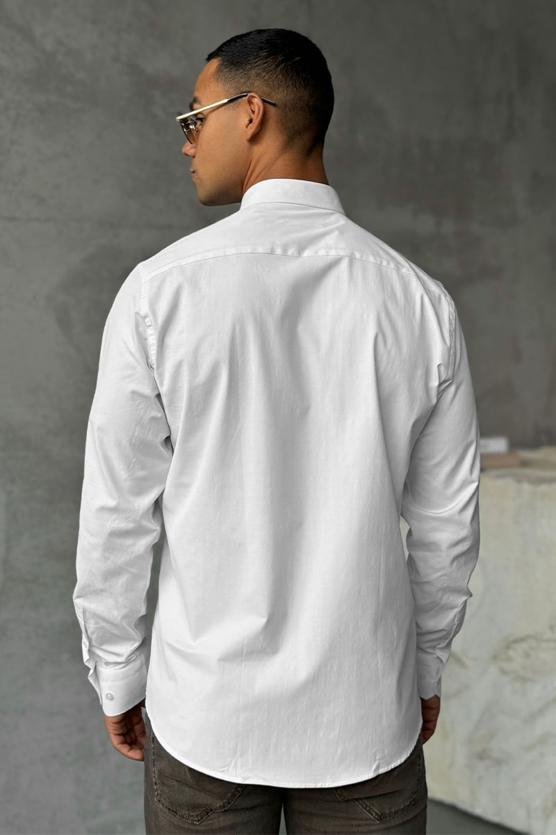 Tommy Hilfiger Мужская рубашка flag embroidery - White 