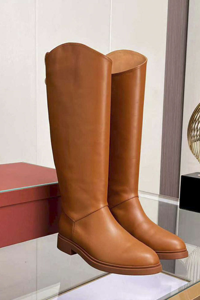 Loro Piana Женские кожаные сапоги premium - Chestnut