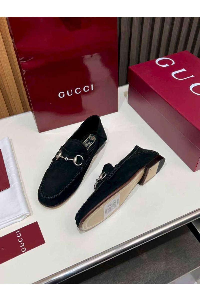 Gucci Женские замшевые лоферы GG premium