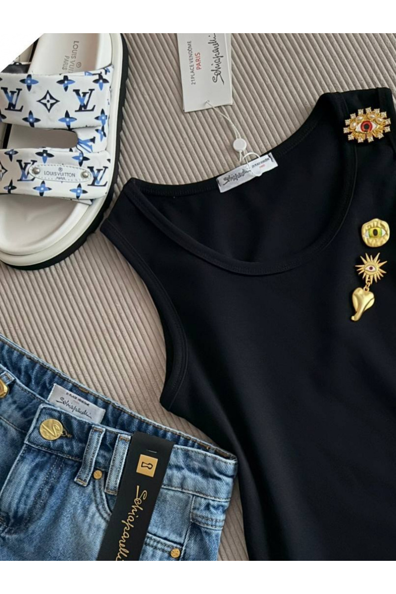 Schiaparelli Чёрная женская майка premium