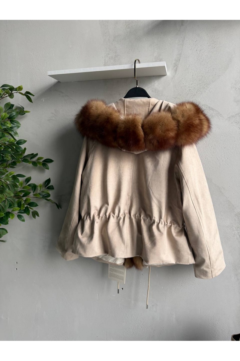 Max Mara Женская утеплённая парка с натуральным мехом premium