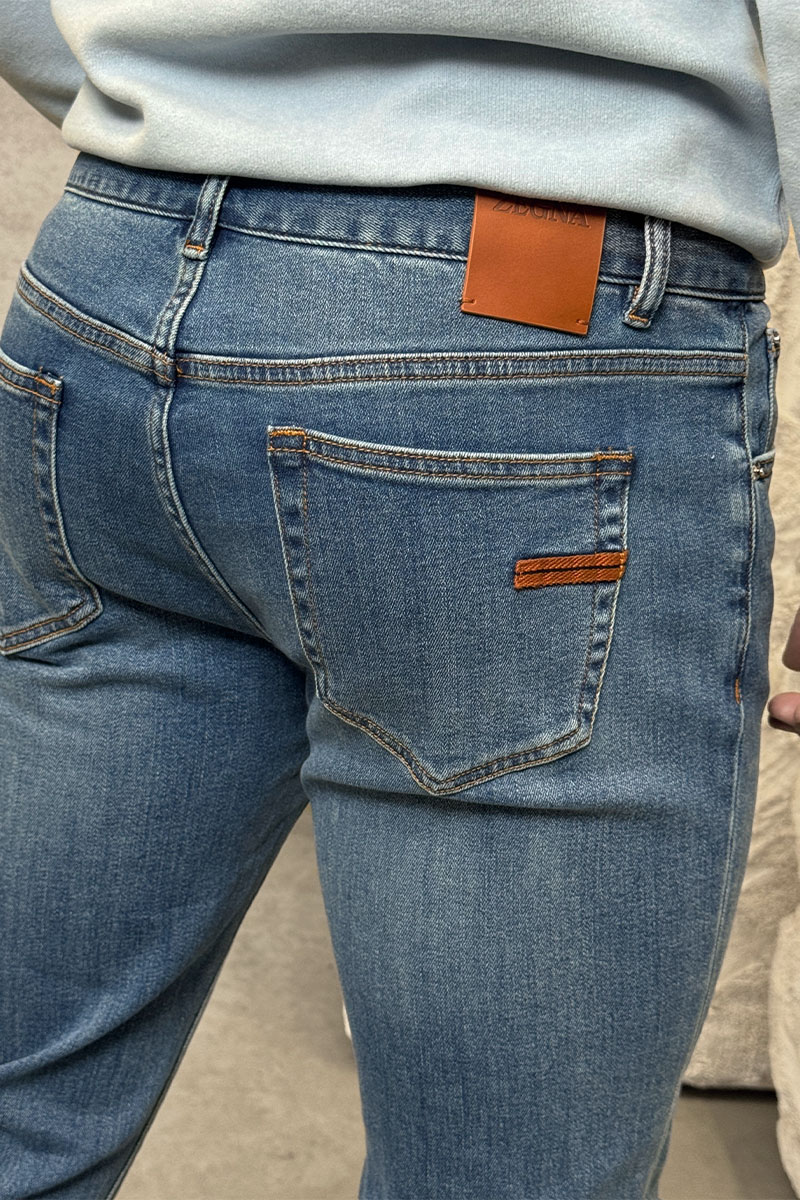Zegna Мужские синие джинсы Premium