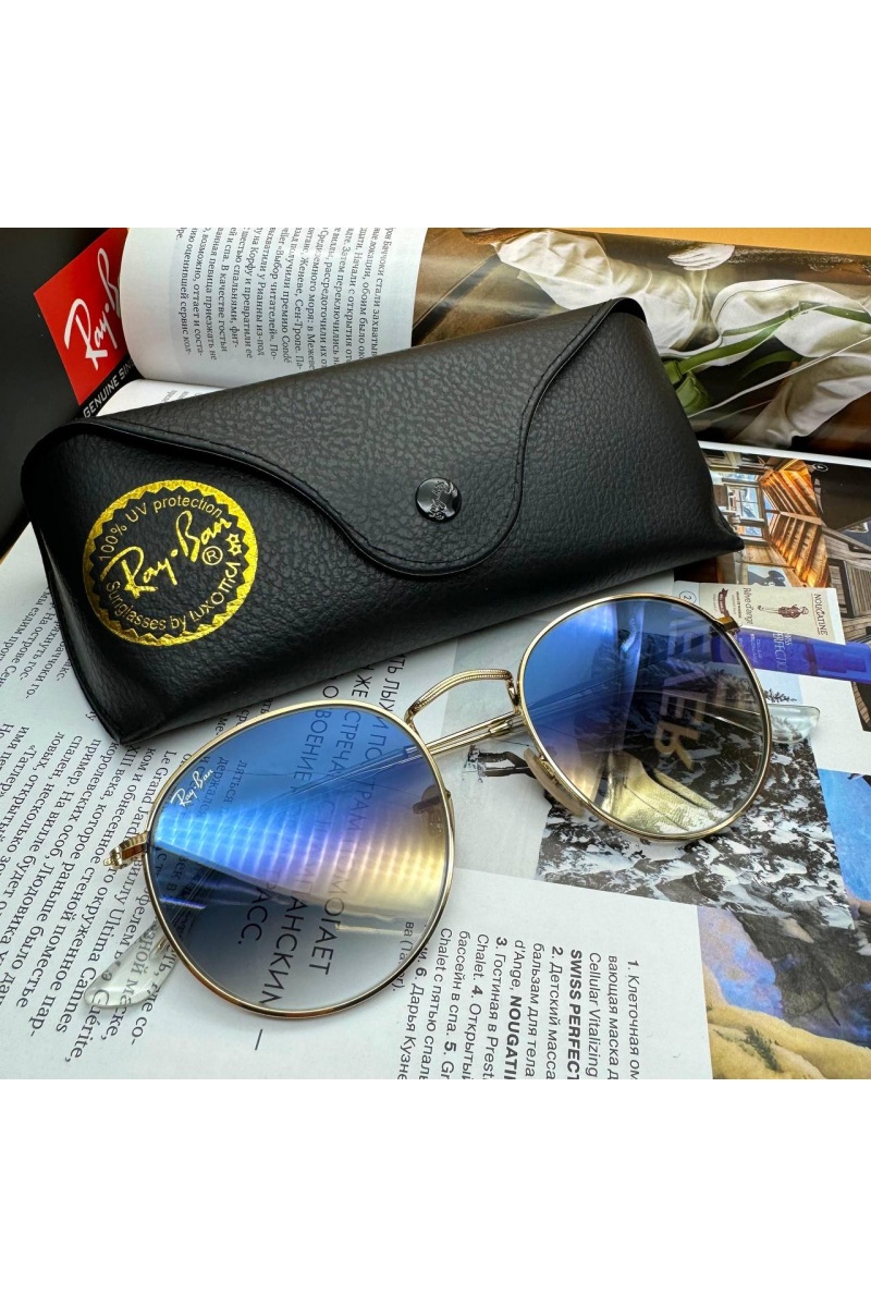Ray-Ban Солнцезащитные очки Round Metal - Blue / Gold