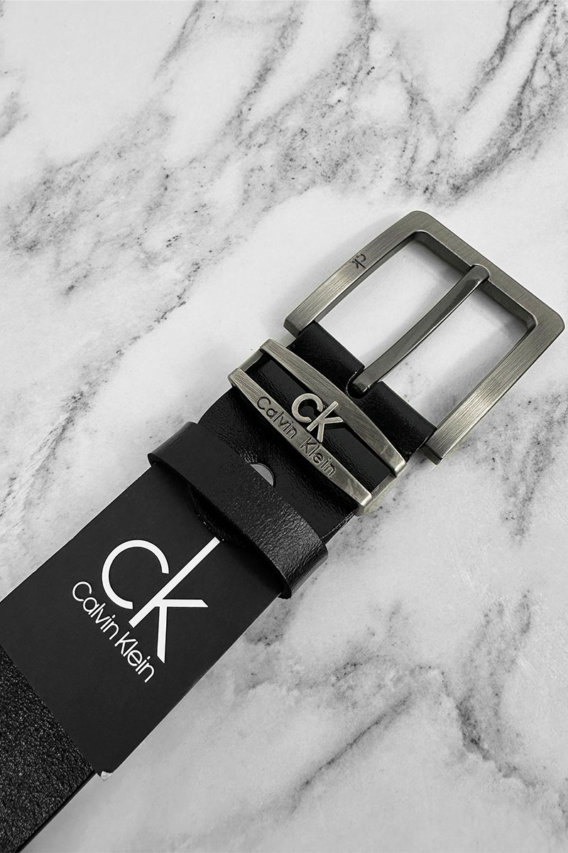 Calvin Klein Мужской кожаный ремень чёрного цвета