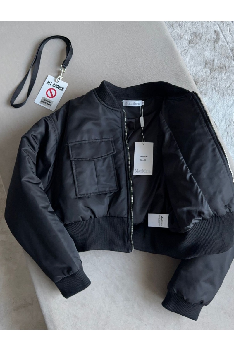 Max Mara Женский бомбер Max Mara чёрного цвета
