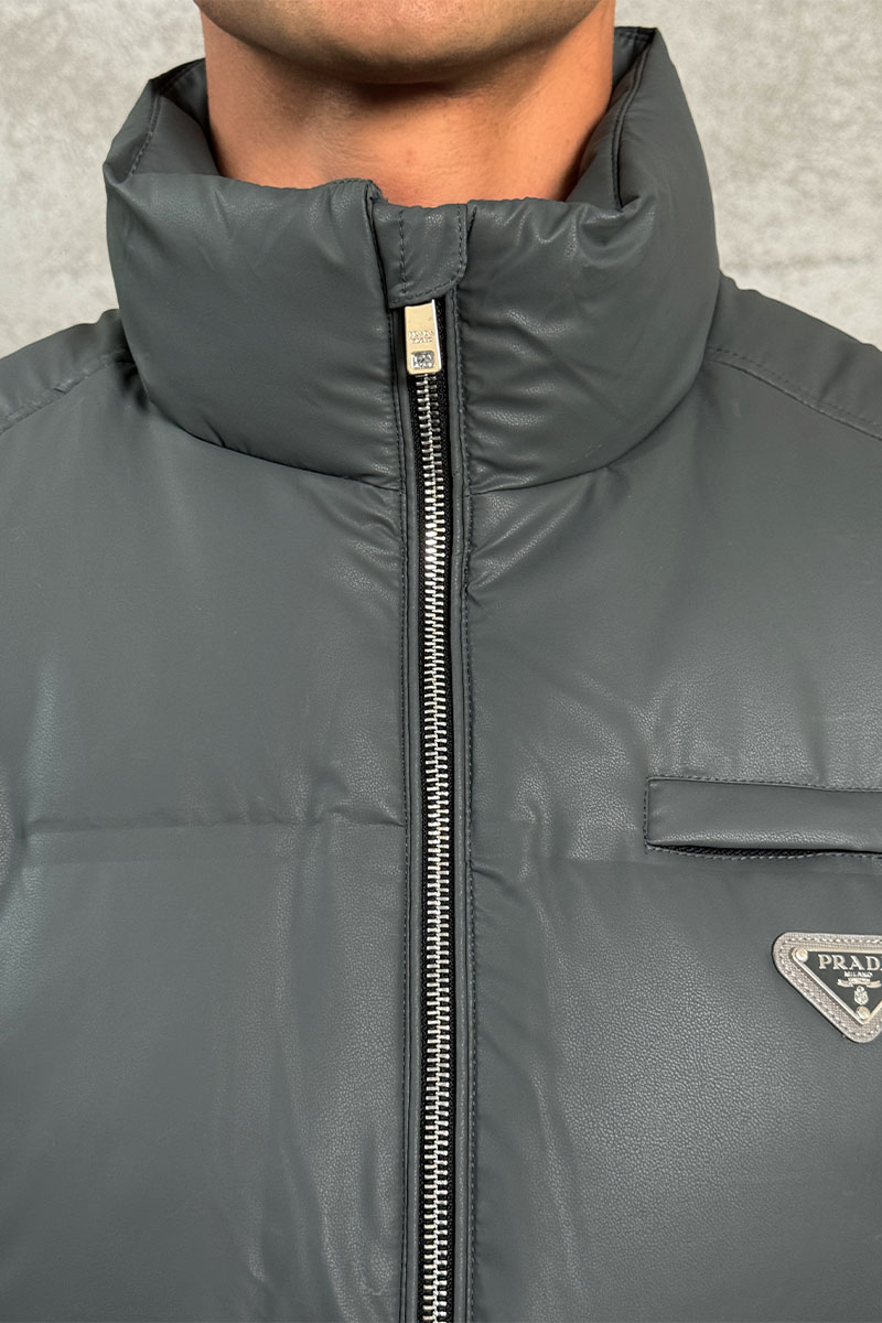 Prada Мужской жилет logo-plaque - Grey