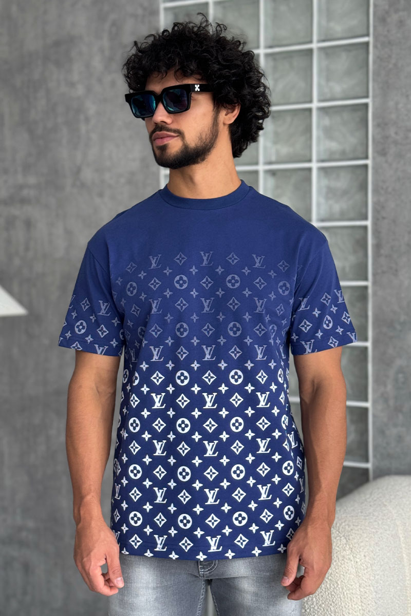 Lоuis Vuittоn Футболка тёмно-синего цвета Monogram Gradient 