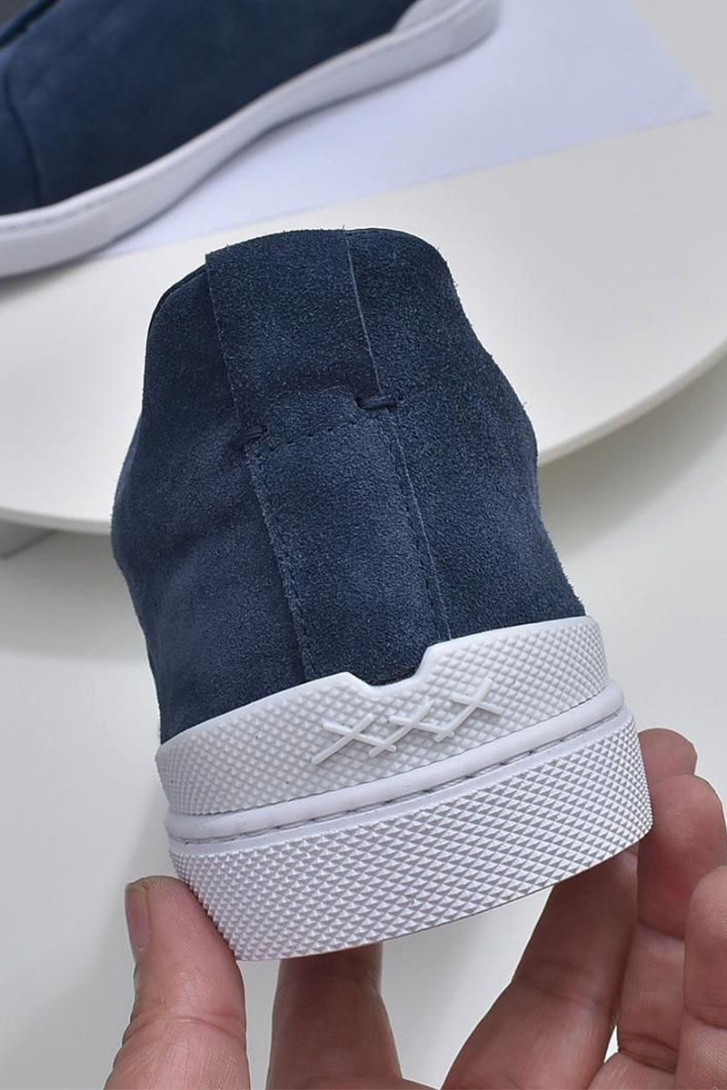 Zegna Замшевые кроссовки Triple Stitch low-top - Blue