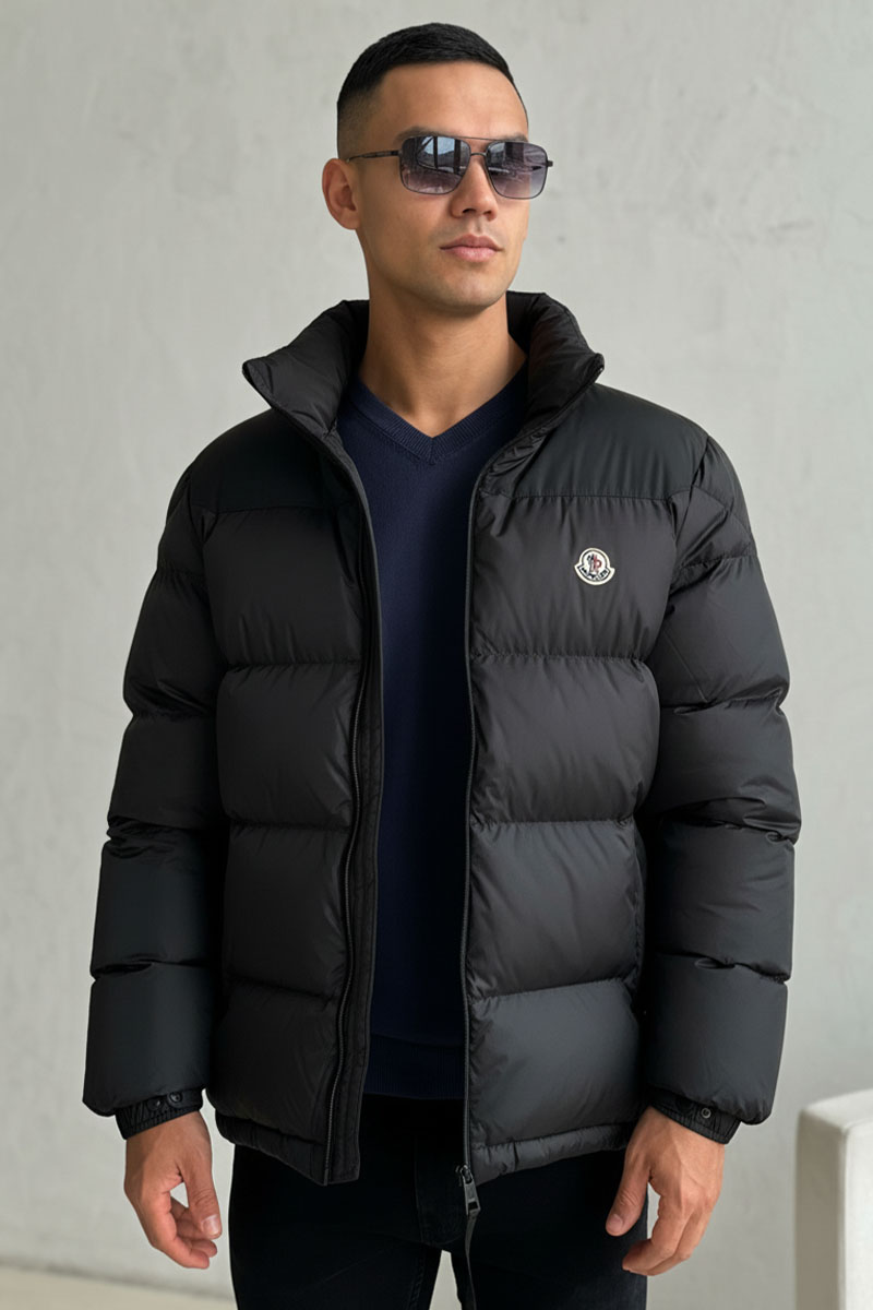 Moncler Утеплённая куртка Peuplier logo-patch - Black 